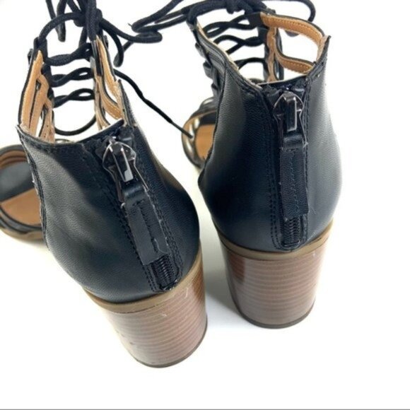 Franco Sarto Strappy Stacked Block Heel Caged Ankle - Picture 5 of 8